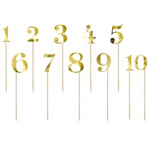 Bordnummer - Guld p pind