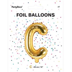 Folieballon - Bogstav C - 35 cm - Guld