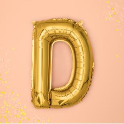 Folieballon - Bogstav D - 35 cm - Guld