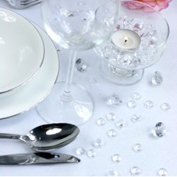 Diamant confetti - Klar - 1,2 cm - 100 stk.