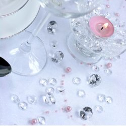 Diamant confetti - Klar - 1,2 cm - 100 stk.
