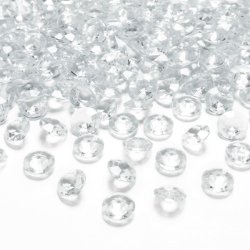 Diamant confetti - Klar - 1,2 cm - 100 stk.