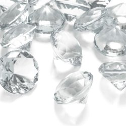Diamant confetti - Klar - 3 cm - 5 stk.