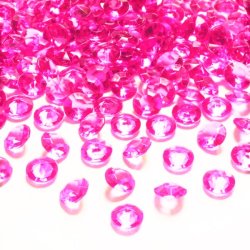 Diamant confetti - Mrk pink - 1,2 cm - 100 stk.