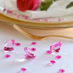 Diamant confetti - Mrk pink - 1,2 cm - 100 stk.