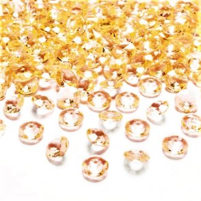 Diamant confetti - Gyldne/orange - 1,2 cm - 100 stk.