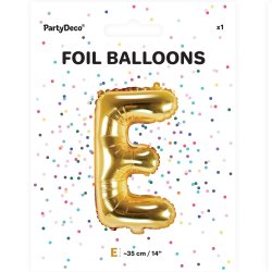 Folieballon - Bogstav E - 35 cm - Guld