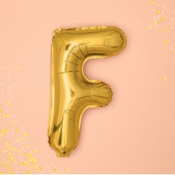 Folieballon - Bogstav F - 35 cm - Guld
