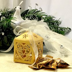 Favourbox med sljfe - Gul shimmer - 5 stk.