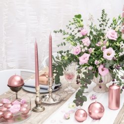 Lys til stage - Metallic Rose Gold- 24 cm - 10 stk.