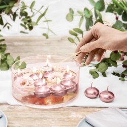 Flydelys - Metallic rose gold - 4 cm, 5 stk.