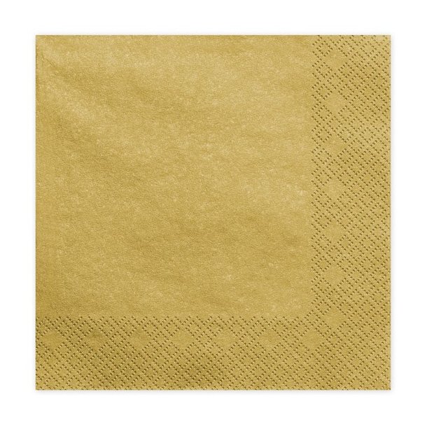 Servietter - Guld 33x33 cm