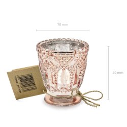 Fyrfadsstage - Antik Rosa Guld - 8 cm, 4 stk.
