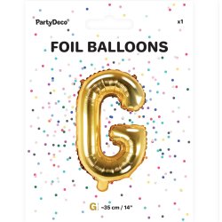 Folieballon - Bogstav G - 35 cm - Guld
