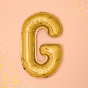 Folieballon - Bogstav G - 35 cm - Guld