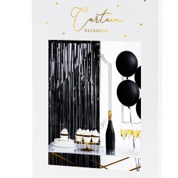 Glitter Gardin - Sort - 90 x 250 cm