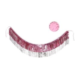 Glitter Guirlande - 4 lag - Pink og slv 