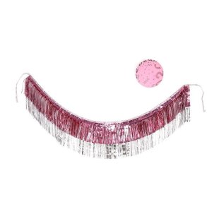 Glitter Guirlande - 4 lag - Pink og slv 