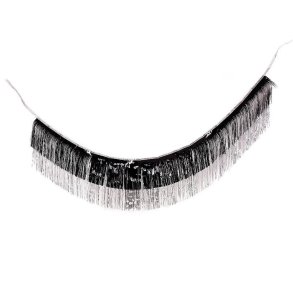 Glitter Guirlande - 4 lag - Sort og slv 