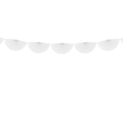 Guirlande med rosetter - Hvid - 40 cm