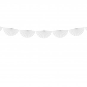 Guirlande med rosetter - Hvid - 40 cm