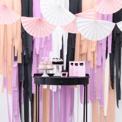 Guirlande med rosetter - Hvid - 40 cm