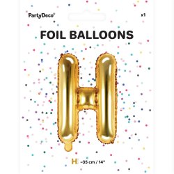 Folieballon - Bogstav H - 35 cm - Guld
