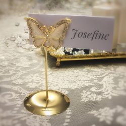 Bordkortholder / Menukortholder - Sommerfugl med krystaller