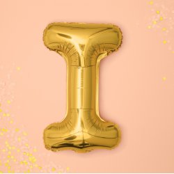 Folieballon - Bogstav I - 35 cm - Guld