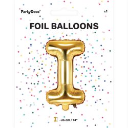 Folieballon - Bogstav I - 35 cm - Guld