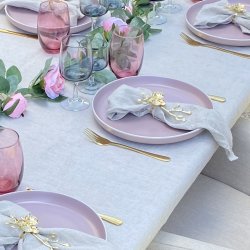 Servietring - Gren med orkid - Guld