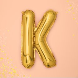 Folieballon - Bogstav K - 35 cm - Guld