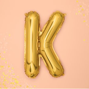 Folieballon - Bogstav K - 35 cm - Guld
