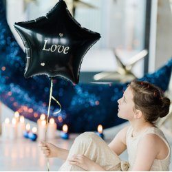 Bogstav klistermrker til balloner - Guld