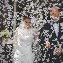 Konfettirr - Hvide sommerfugle