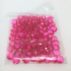 Diamant confetti - Mrk pink - 1,2 cm - 100 stk.