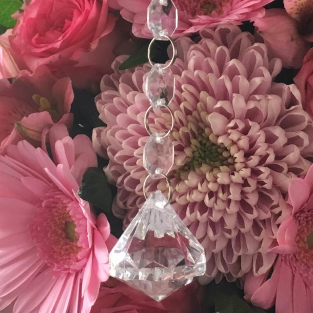 Krystal kde med vedhng - Model A - 5 stk.