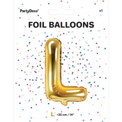 Folieballon - Bogstav L - 35 cm - Guld