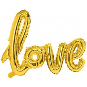 Folieballon - LOVE - Guld