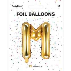 Folieballon - Bogstav M - 35 cm - Guld