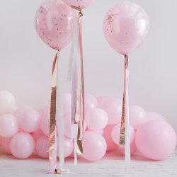 Ballon streamer haler - Rosaguld og lyserd