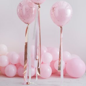Ballon streamer haler - Rosaguld og lyserd