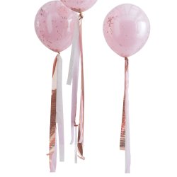 Ballon streamer haler - Rosaguld og lyserd