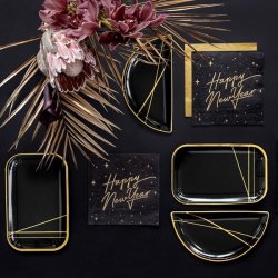 Servietter - Happy New Year - Sort og Guld