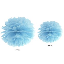 Pompon - Lysebl - 25 cm