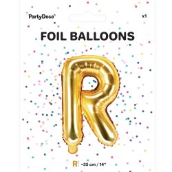 Folieballon - Bogstav R - 35 cm - Guld