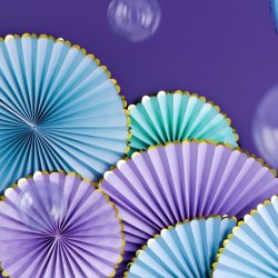 Rosetter - Lysebl / Guld - 3 stk.