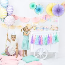 Rosetter - Lysebl / Guld - 3 stk.