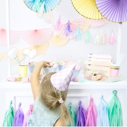 Rosetter - Lysebl / Guld - 3 stk.