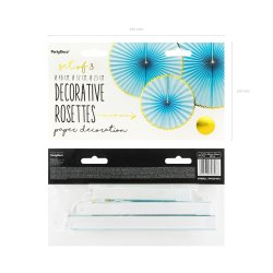 Rosetter - Lysebl / Guld - 3 stk.